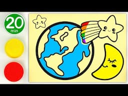 Sand Painting Space for Kids and Toddlers | Child Art Videos