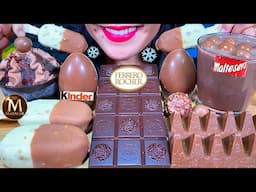 ASMR MUKBANG, CHOCOLATE DESSERT, ICE CREAM MAGNUM, KINDER SURPRISE EGG, MILK MALTESERS Eating Sounds