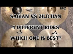 2 Sabian (HHX Evolution and Groove) Rides VS 2 Zildjian (A Custom Med and A Sweet Rides) Review/Demo