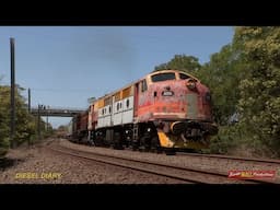 Australian streamliner diesel locomotive 42101 heavy load trial to Moss vale - November 2014