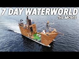 Building a Pirate Ship Pontoon and Surviving 7 Days The Movie | Waterworld 2.0 Survival Challenge