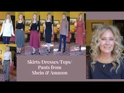 Fashionable At 69: Shopping Skirts, Dresses, Sweaters, Boots, Purse From Shein & Amazon