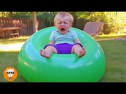 CUTEST BABY Shocked Crying Balloon Pop At Home - Funny Baby Videos | Just Funniest