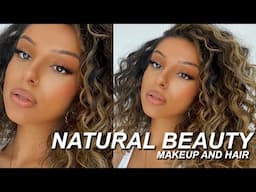 "NATURAL BEAUTY" MAKEUP & HAIR | everyday glam tutorial