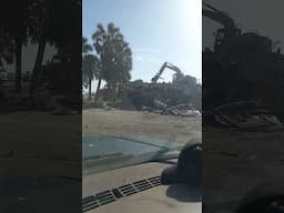 Huge Pile Of Debris/Trash In Cedar Key Florida. Still Cleaning Up After Hurricane Helene