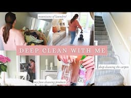 CLEAN WITH ME | New House Cleaning Motivation, Speed Clean, deep cleaning carpets & gross areas 🧼🫧