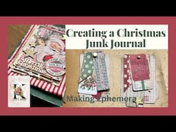 Creating a Christmas Junk Journal.   Making Ephemera. Christmas Ephemera for Junk Journals