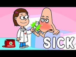 Sick Song | Cartoon for Kids | Nursery Rhymes | Healthy Habits | Genki Park | Be ill Song Toddlers