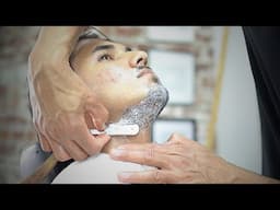 Relaxing Straight Razor Shave Full Process