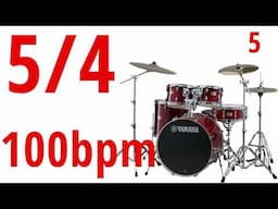 5/4  Odd Time beat Drums only Rock Backing Track Tempo 100bpm