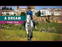 Equestrian Rides the Pura Raza Española at a Riding School in Spain