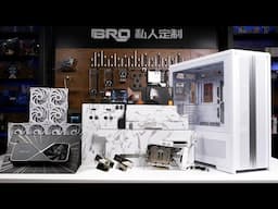 「BRO」4K Water Cooled PC Build Lian Li V3000+White marble AMD 9950X 联立V3000+白色大理石 #pcbuild  #99050X