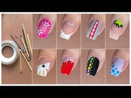 10 Easy nail art designs with household items || Simple nail art at home