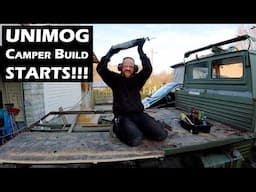 Ep.3 UNIMOG Expedition Camper Build Starts! Stripping the frame