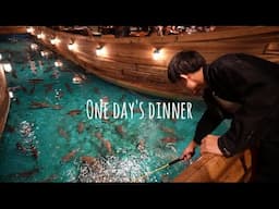 [Dinner Vlog in Japan] One day for dinner, Caught my own fish and ate it 🐟🍣