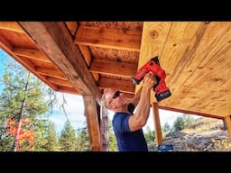 Installing Blue Pine Shiplap on an Outdoor Kitchen Ceiling. Build #13