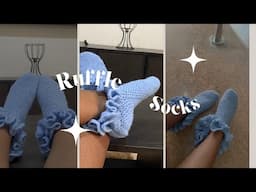 How to crochet socks with ruffles 🧶| looking fancy this harmattan