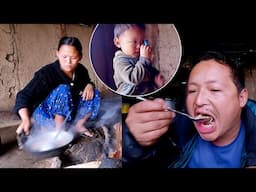 life in rural Nepal || Rita cooks noodles || Rojan with his family in the village farm house ||