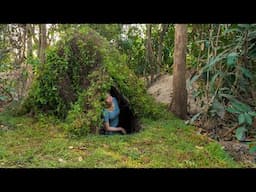 Single Girl Engineer Build a Practical Home Shelter in the Wild Alone by Ancient Skills