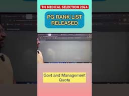 TN Medical Selection 2024 Pg Rank list released