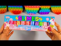 Oddly Satisfying Video | Mixing All Kinds of Rainbow Lollipops with Glittery Slime Ideas | Cut ASMR