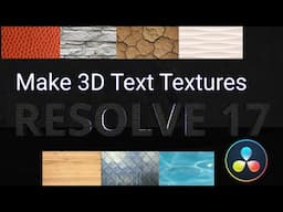 Davinci Resolve Make New 3D Text Textures