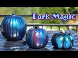 Dark Magic! 🎃 FUN & Easy Acrylic Poured Pumpkins with Artists Loft Ready Mixed Paints  WOW!! 🦇