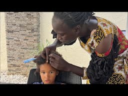 Majesty braiding his hair 😊