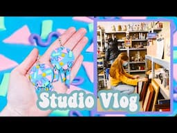 STUDIO VLOG | Polymer Clay Slab Earrings and Thrifting Furniture for My Art Studio