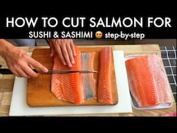 Easy Way to Cut Salmon For Sushi & Sashimi for Beginners with Sushi Man Santosh