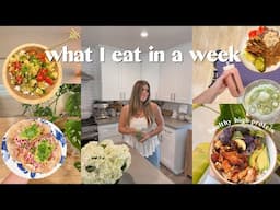 WHAT I EAT IN A WEEK | high protein, healthy meals, + workout routine