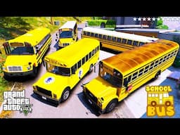 GTA 5 - Stealing School Bus with Franklin! (GTA V Real Life Cars #280)