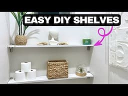 SUPER EASY DIY Shelves for 2 Tiny Bathroom Makeovers