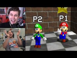 Ludwig commentates Mizkif Mario 64 race vs Papaplatte