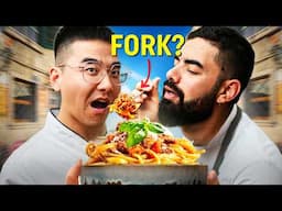 Chinese Noodle Master tries Italian Pasta for the first time