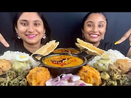 Eating Punjabi Dal Fry with Chawal and Different type of Bharta Challenge|Food Challenge