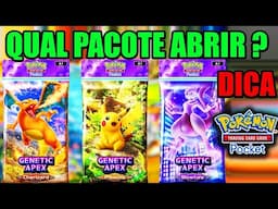 SUPER DICA QUAL PACOTE ABRIR EM POKEMON POCKET ? MELHOR DECK MELHOR PACOTE PARA COMEÇAR A JOGAR