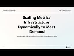 Scaling Metrics Infrastructure Dynamically to Meet Demand