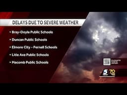 Oklahoma school districts announcing delays due to severe storms