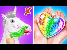 DIY Rainbow Unicorn HEART from SLIME!🦄 💖 Fun Gadgets and Fidgets