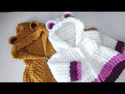 Crochet #89 How to crochet a "Cozy hoodie" for baby girl and boy / Part 1