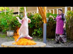 Grandma Roasted a Giant Lamb in New Tandoor! Unbelievable Way to Cook Tender Meat!