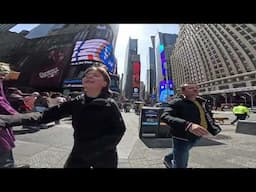 POV Walk-thru New York Time Square to the Nasdaq