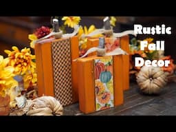 Wooden Pumpkin Fall Decorations