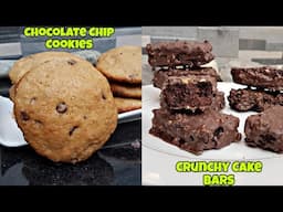 Chocolate Chip Cookies & Crunchy Cake Bars By Nida's Cuisine