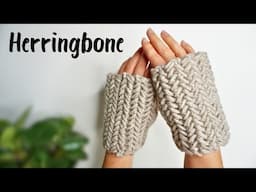 Herringbone Stitch Fingerless Gloves Crochet Tutorial