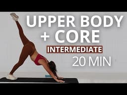 20 MIN UPPER BODY & ABS | Intense Intermediate Workout to Get Toned & Strong Arms & Abs | Dumbbells