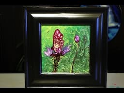 Butterfly on a Flower - Fluid Painting Technique - Nail Polish and a Feather