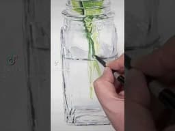 How to create the illusion of a glass object using watercolour paint