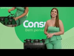 Vivian Amorim apresenta: Fogão Consul 5 bocas Inox com Mesa de Vidro